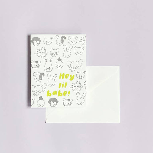 LETTERPRESS CARD – Hey Lil Babe!