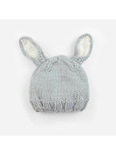 Load image into Gallery viewer, Bailey Bunny Grey White | Hand Knit Baby Hat
