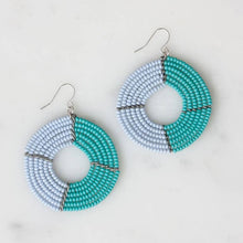Load image into Gallery viewer, Light Blue and Turquoise Ngare Earrings
