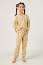 Load image into Gallery viewer, Brushed Stripe Puff Sleeve Knit Top
