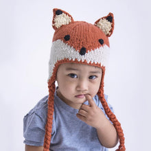 Load image into Gallery viewer, Fox Earflap Beanie Hat
