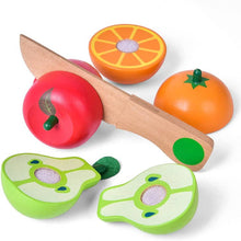 Load image into Gallery viewer, Wooden Pretend Cutting Play Food Toy - 11 pcs
