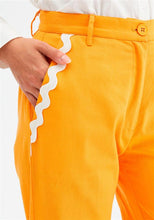 Load image into Gallery viewer, Wide-Leg Trousers Zig-Zag Detailing (Orange)
