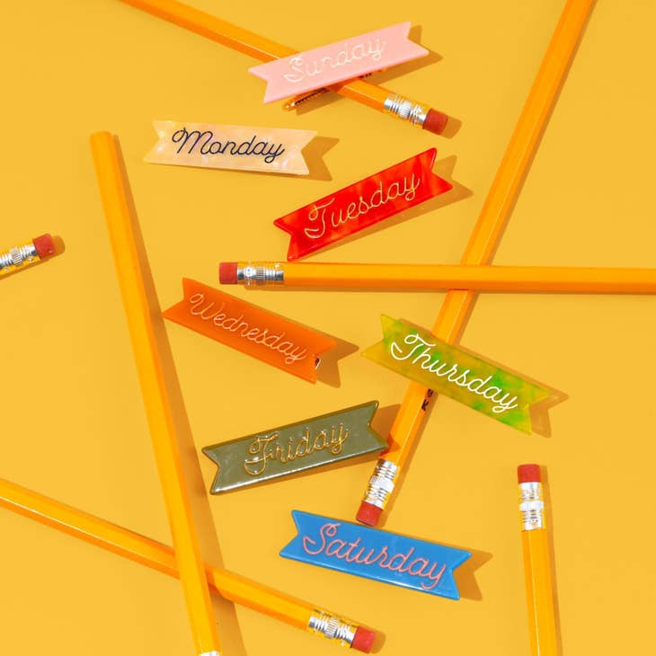 Days of the Week Hair Clips