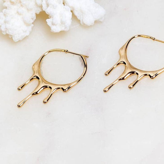 Rain 24K Gold Plated Hoops