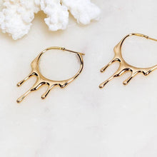 Load image into Gallery viewer, Rain 24K Gold Plated Hoops
