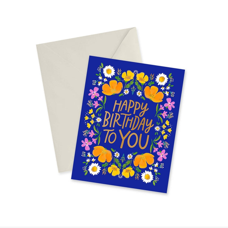 Happy Birthday To You - Gold Foil Notecard