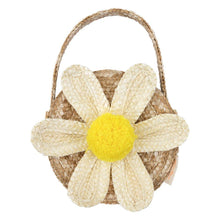Load image into Gallery viewer, White Daisy Straw Bag
