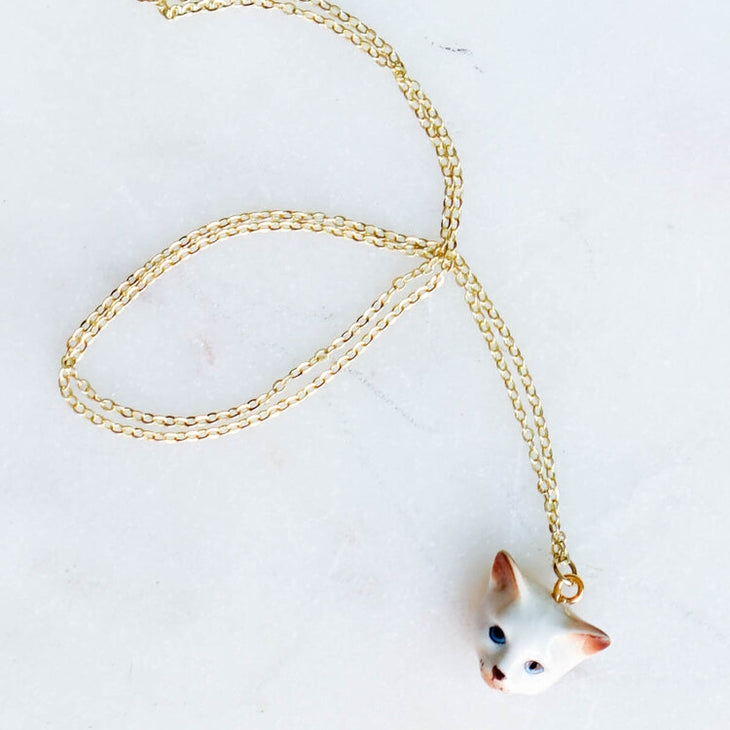 Tiny George Cat Head Necklace