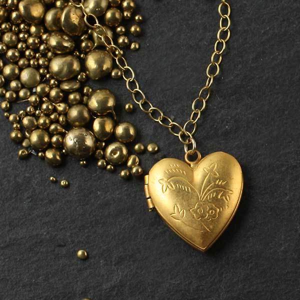 Medium Floral Heart Locket Necklace - two styles
