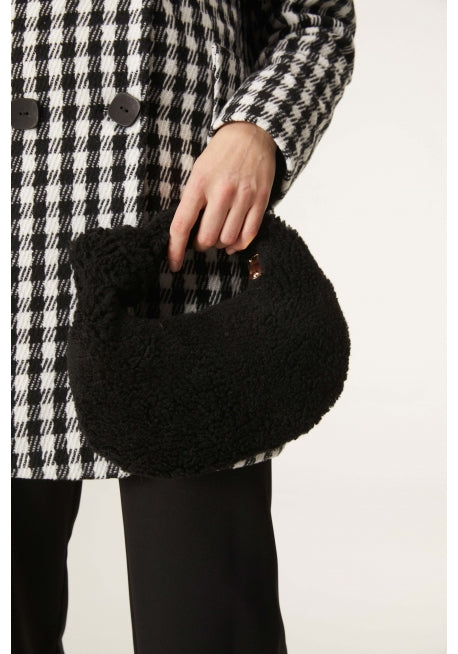 Faux Sheepskin Bag - Black