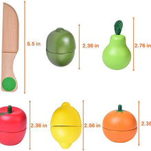 Load image into Gallery viewer, Wooden Pretend Cutting Play Food Toy - 11 pcs
