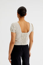 Load image into Gallery viewer, Stripe Print Crop Top with Knot
