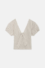Load image into Gallery viewer, Stripe Print Crop Top with Knot

