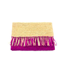 Load image into Gallery viewer, Coco Fringe Crochet Straw Clutch (several colors)
