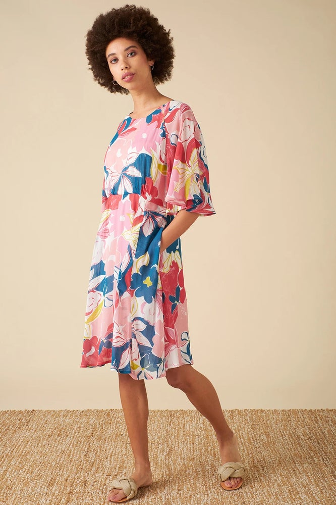 Ines Pink Isilah Floral Dress