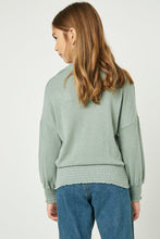 Load image into Gallery viewer, Smocked Detailed Knit Top - Green
