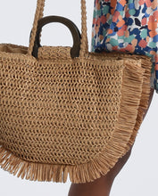 Load image into Gallery viewer, Fringed Woven Tote Bag
