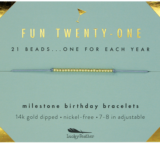 Birthday Celebration Bracelet (Ages 21, 30, 40, 50)