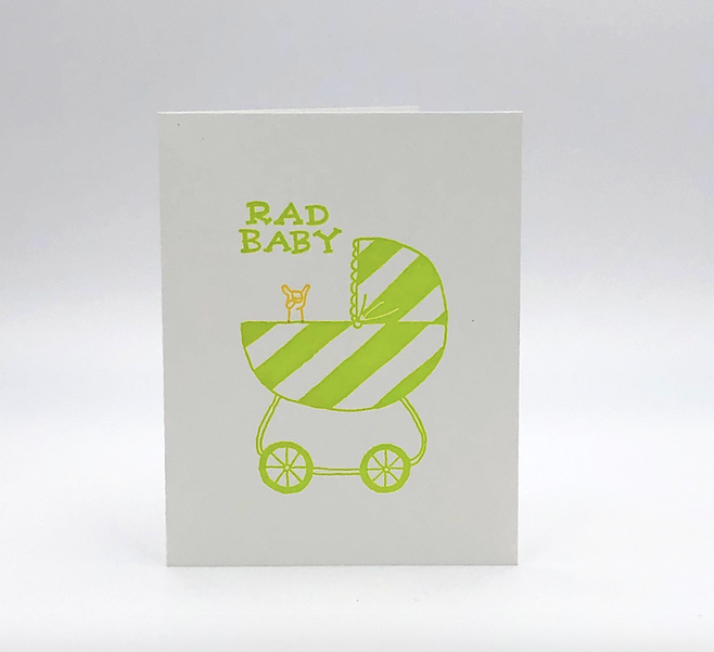 LETTERPRESS CARD – Rad Baby