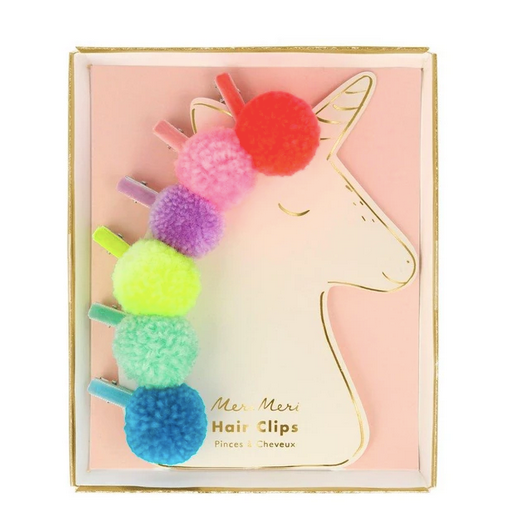 Pompom Unicorn Hair Clips (set of 6)