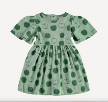 Load image into Gallery viewer, Bell Sleeve Gathered Dress - Loden Apples
