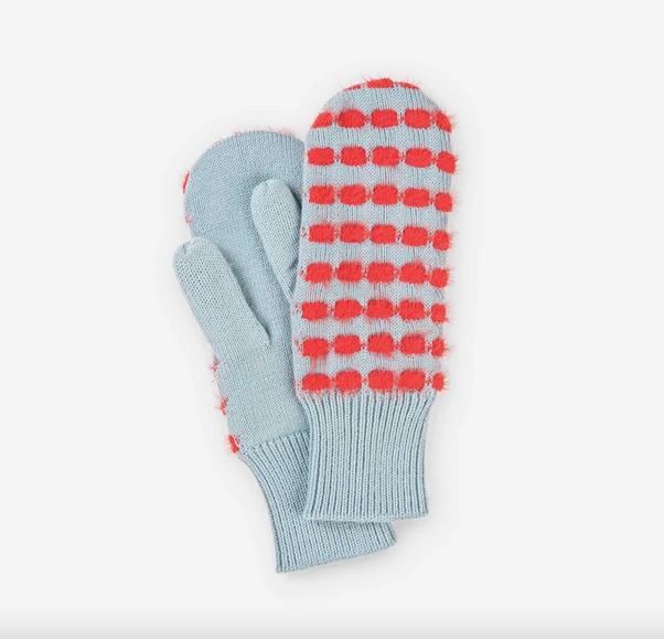 Fur Bubble Dot Mittens