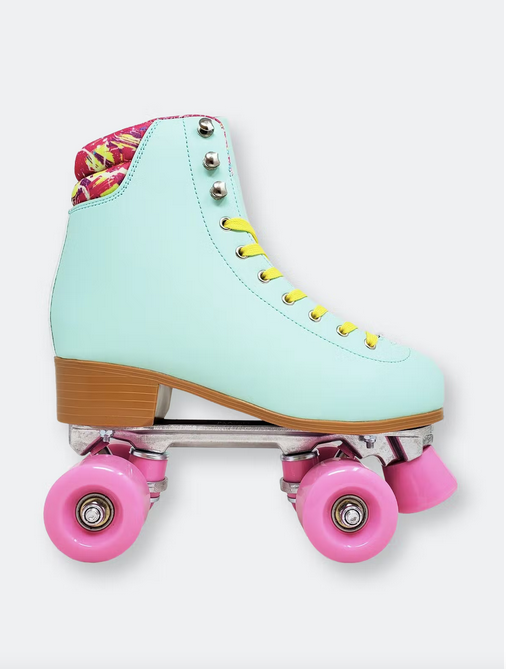 Adult Mint Quilted Roller Skates - Mint
