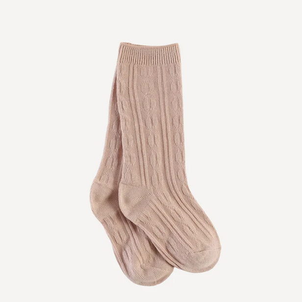 Cable Knit Knee High Socks - Several Colors