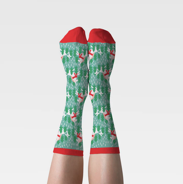 Holiday Unicorn Crew Socks - Women's