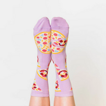 Load image into Gallery viewer, Pizza Face Crew Socks - Women&#39;s
