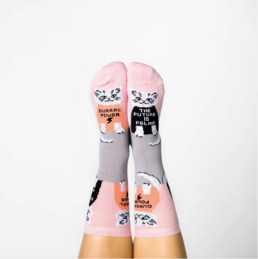 Future is Feline Crew Socks - Women's