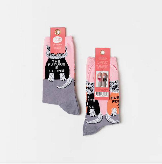 Future is Feline Crew Socks - Women's