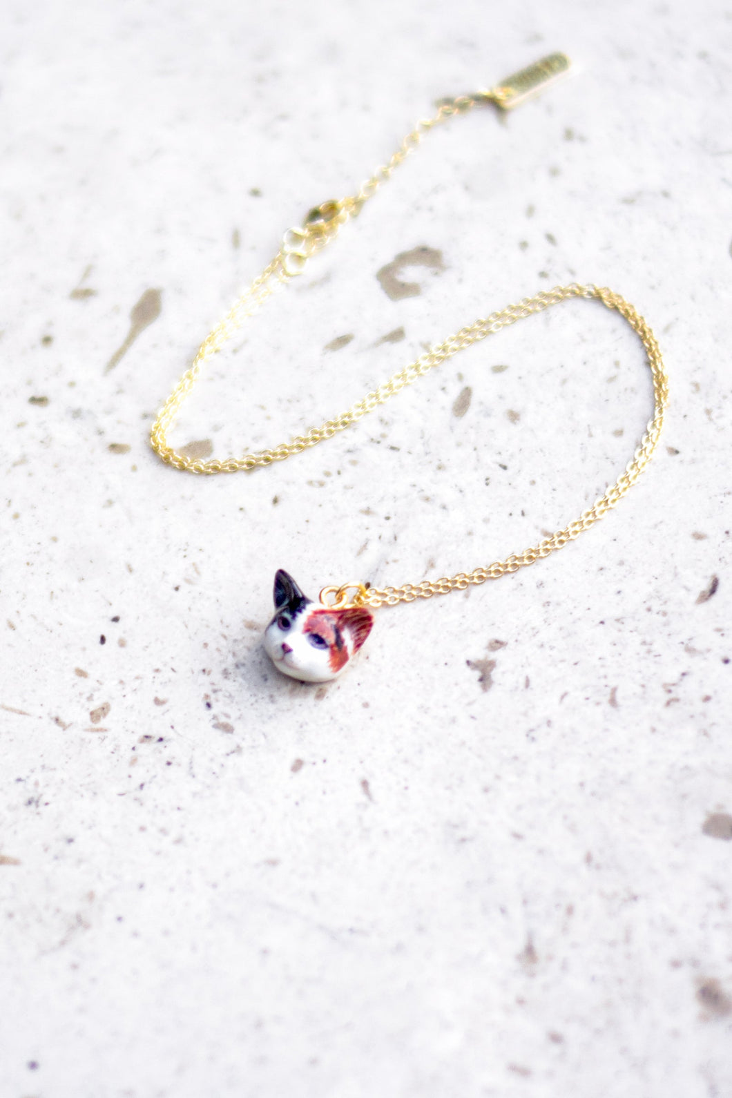 Tiny Calico Cat Necklace