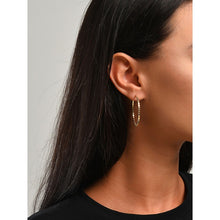 Load image into Gallery viewer, Gold Beaded Hoop Earrings
