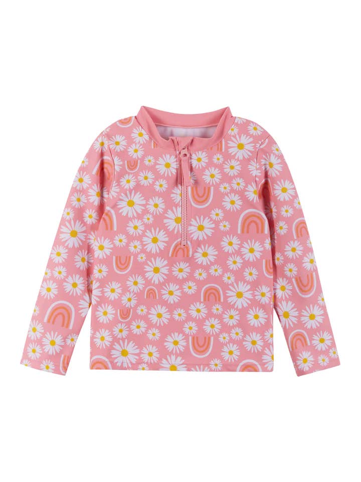 Daisy & Rainbows Print Rashguard Set