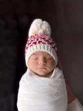 Load image into Gallery viewer, Snowflake Hand Knit Baby Hat - Red
