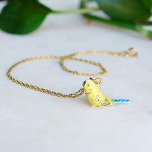 Load image into Gallery viewer, Tiny Yellow Parakeet Necklace
