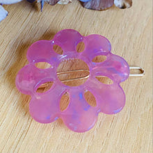Load image into Gallery viewer, Mum Floral Iridescent Acetate Hair Clip (several colors)
