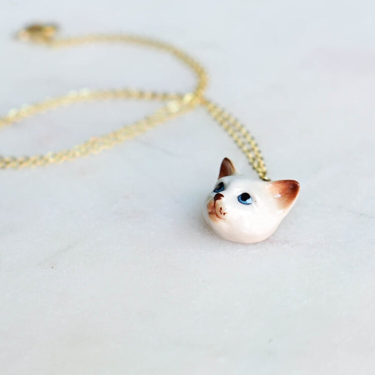 Tiny George Cat Head Necklace