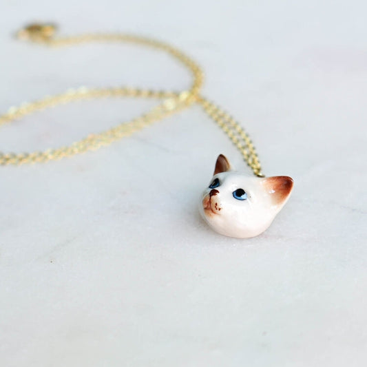 Tiny George Cat Head Necklace