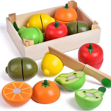 Load image into Gallery viewer, Wooden Pretend Cutting Play Food Toy - 11 pcs
