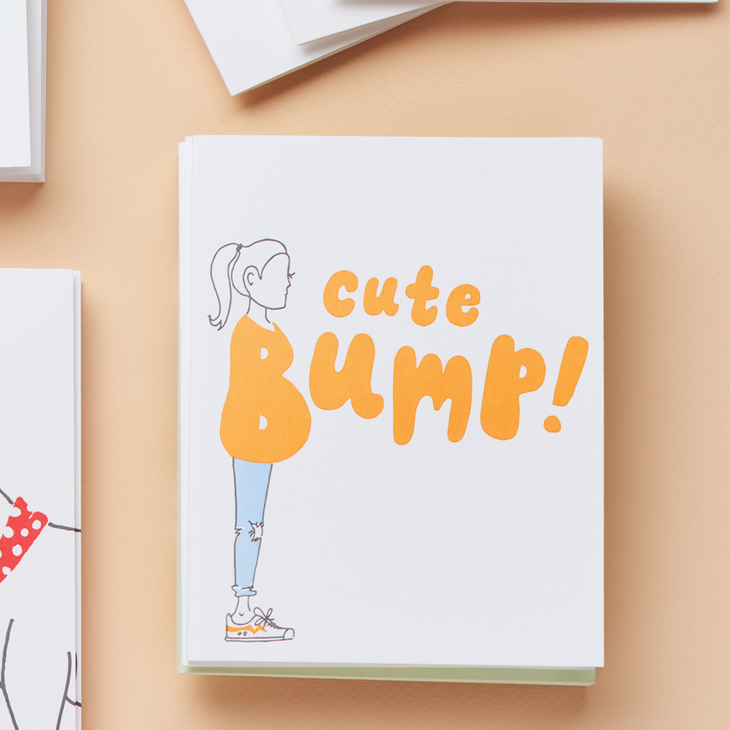 LETTERPRESS CARD – Cute Bump!