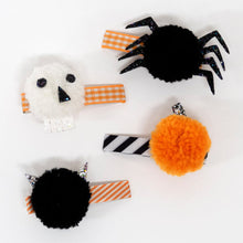 Load image into Gallery viewer, Halloween Pompom Hair Clips (x 4)
