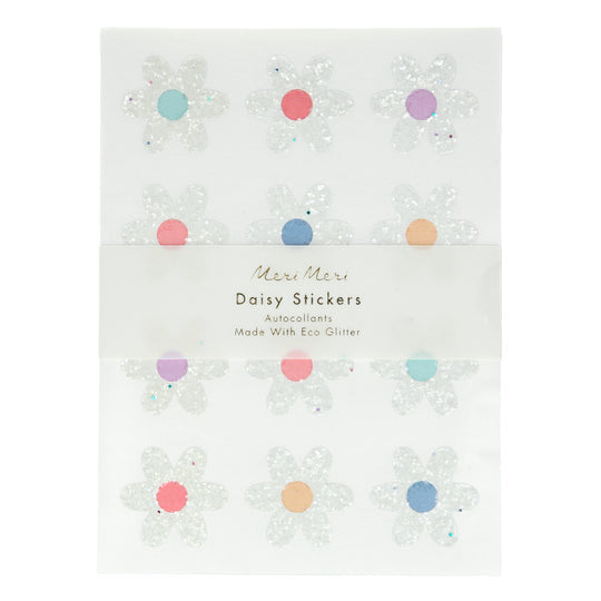 Glitter Daisy Stickers (x 8 sheets)