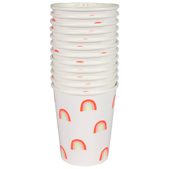 Neon Rainbow Party Cups (x 12)