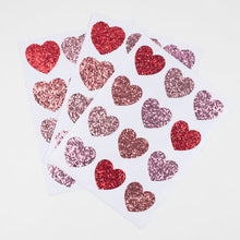 Load image into Gallery viewer, Glitter Heart Stickers (x 8 sheets)

