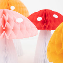 Load image into Gallery viewer, Honeycomb Mushroom Decorations (x 10)
