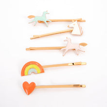 Load image into Gallery viewer, Unicorn Enamel Hair Slides (x 6)
