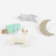 Load image into Gallery viewer, Felt &amp; Glitter Icon Hair Clips (x 4)
